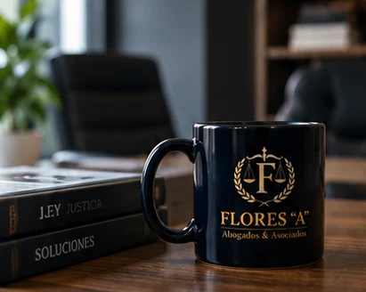 Imagen referencial del concepto: escritorio con el emblema de FLORES A